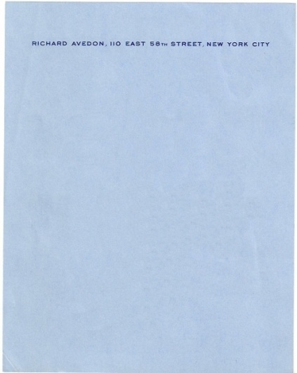 Letterheady #avedon #letterhead #stationery