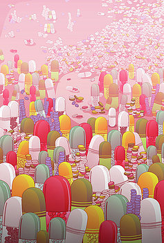 Society of Pills by Noel DelMar #pills #society #illustration #apparel #shop #online