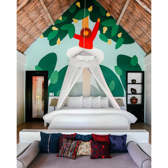 Matachica Illustration Murals - Mindsparkle Mag This beautiful project designed by Cecile Gariepy consists of a series of murals at Matachica Resort and Spa in Ambergris Caye, Belize. #logo #packaging #identity #branding #design #color #photography #graphic #design #gallery #blog #project #mindsparkle #mag #beautiful #portfolio #designer