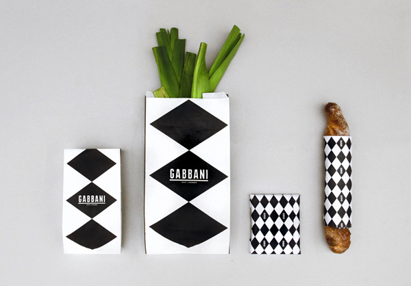 Gabbani's Modern Italian Branding #monochrome #bag #print #branding