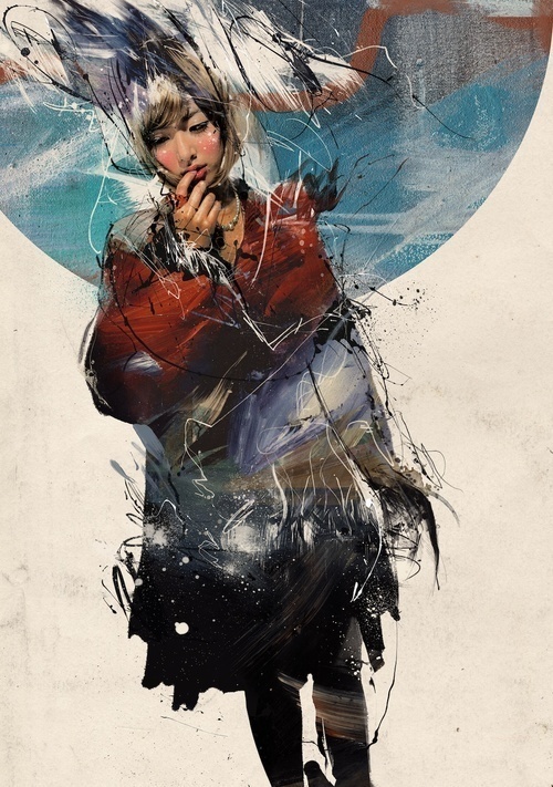 Image of 'MARGIN WALKER' BY RUSS MILLS #russ #artwork #digital #paint #mills #collage #drawing