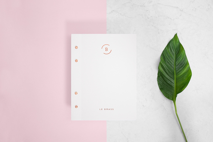 Le Brass Homeware palm leaf green white marble gold golden logo logotype branding corporate design identity business card print letter lette