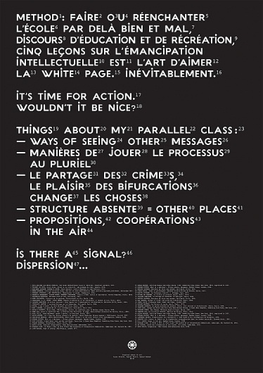 PARALLEL SCHOOL: another conversation-manifesto as a library #poster