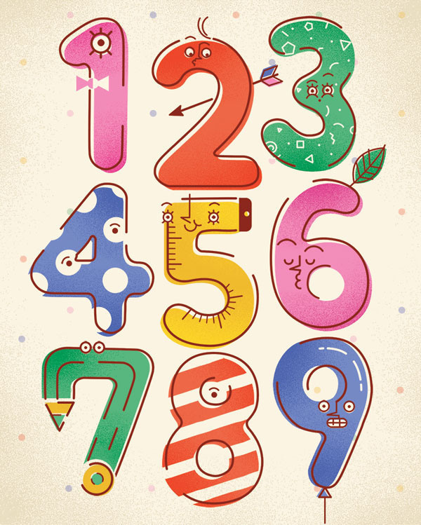 Numbers poster by justyna szczepankiewicz