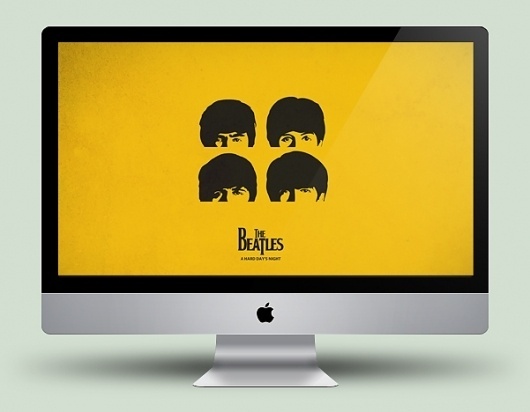 a hard day's night by ~xanthousis #beatles #vector #desktop #famous #celeb #yellow #the #minimal #art #music #fanart