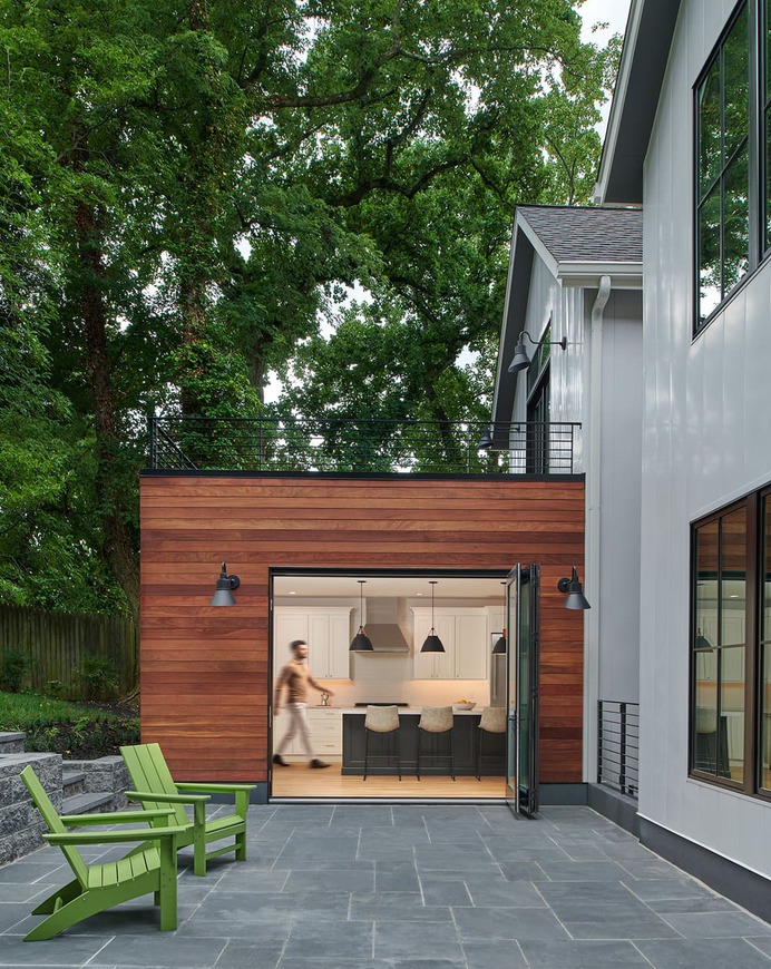 Architect Connects Two Gabled Volumes, Separating Public & Private Functions of this DC Home