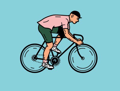 Ride On. rider bicycle cycling bike illustration
