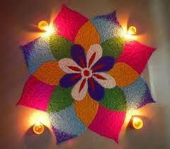 Rangoli Design Photos With Diyas