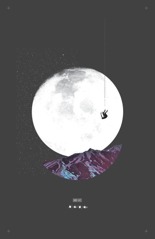 Free Fall Through The Fabric of The Cosmos. #poster #cosmos #moon #freefall #typography #layout #design #poster #collage #stars #darkness #t