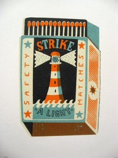 Google Reader (964) #matchbox #illustration #lighthouse #matchbook