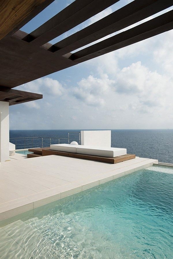 Ibiza Beach Villa with Sea View and Pool #ocean #white #pool #architecture #villa
