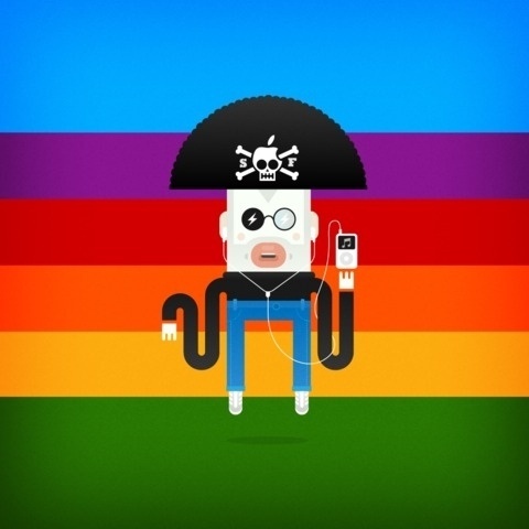 Steve The Pirate by Screenfunk - Screenfunk #steve #ipad #jobs #iphone #wallpaper #character