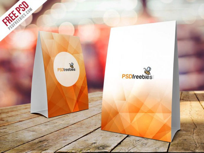 Table Tent Card Mockup Free PSD