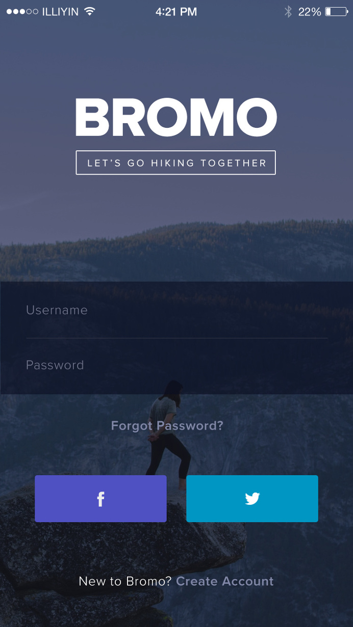 Bromo – Login Screen