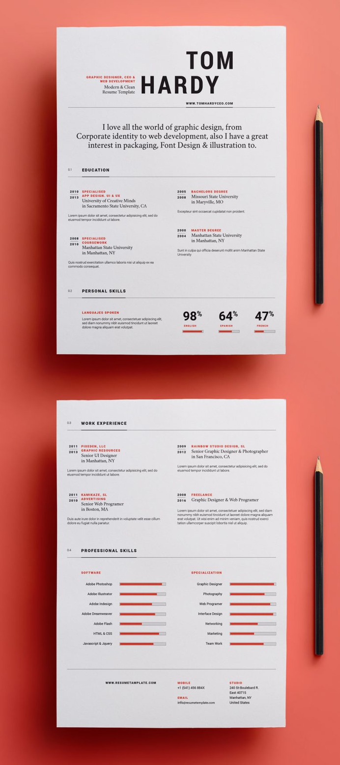 Simple Resume Template vol 12 | Resumes Templates
