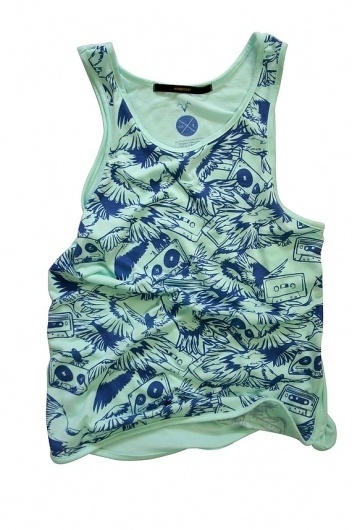 Birds & Tapes sea foam Tank Top sizes SM L by huebucket on Etsy #clothing #tape #pattern #bird