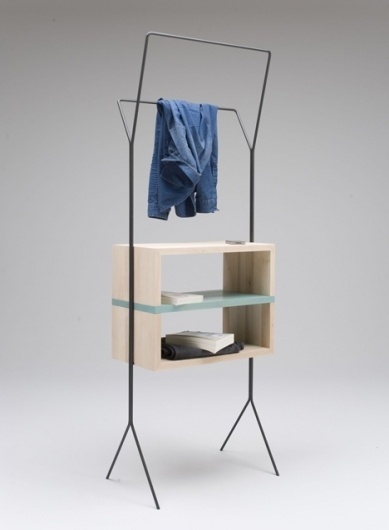 Dezeen » Blog Archive » Maisonnette by Simone Simonelli #steel #design #closet #wood #furniture #coathanger