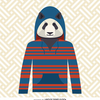 Panda with hoodie illustration http://bit.ly/29AYWyi