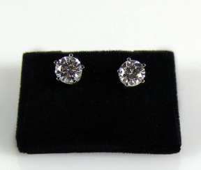 Pair Of Brilliant Solitaire Earrings