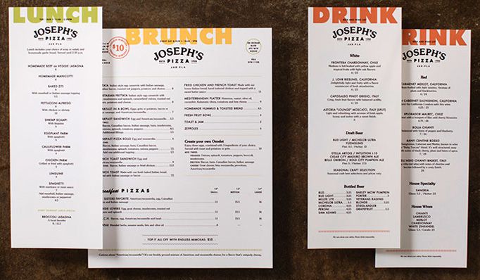 Joseph's Pizza Menu by Temper