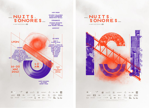 Nuit Sonores #festival #poster #music #paper #typography