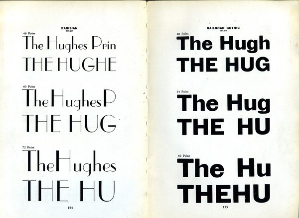 Parisian and Railroad Gothic type specimen #type #specimen