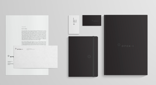 OPEN-I #white #stationary #branding #black #corporate #logo