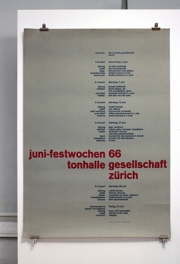 Juni-festwochen 1966 - Tonhalle Gesellschaft Zürich | Flickr - Photo Sharing! #brockmann #swiss #modernism #mller #josef #typography