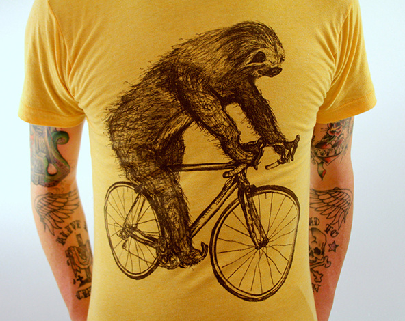 T-shirts design idea #62: Sloth Bike #fashion #illustration #design #tshirt
