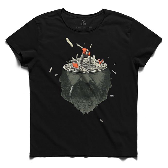 #bluden #black #tee #tshirt #head #beard #mess