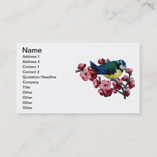 Bluebird and Cherry Blossoms Business Card