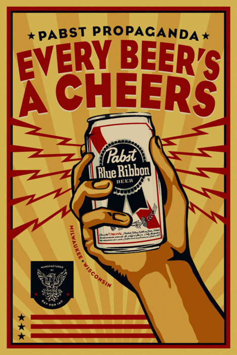Pabst Blue Ribbon Poster Design By Rev Pop #design #graphic #advertising #poster #pabst