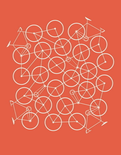 Bike Mess by Brent Couchman #illustration #bike #orange #poster