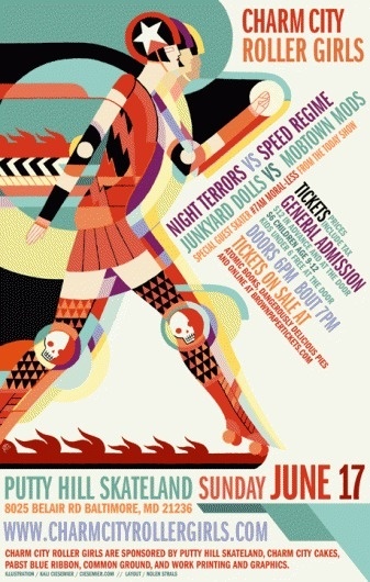 All sizes | CCRG (new) June Bout poster | Flickr - Photo Sharing! #roller #design #graphic #derby #illustration #poster