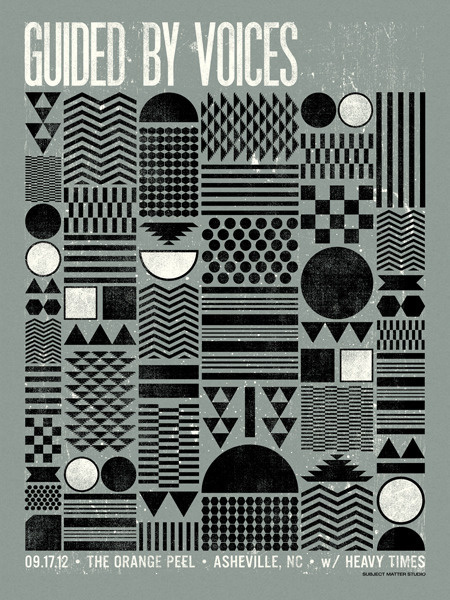 Image of Guided By Voices, Asheville, NC #white #print #black #screen #poster #and #concert