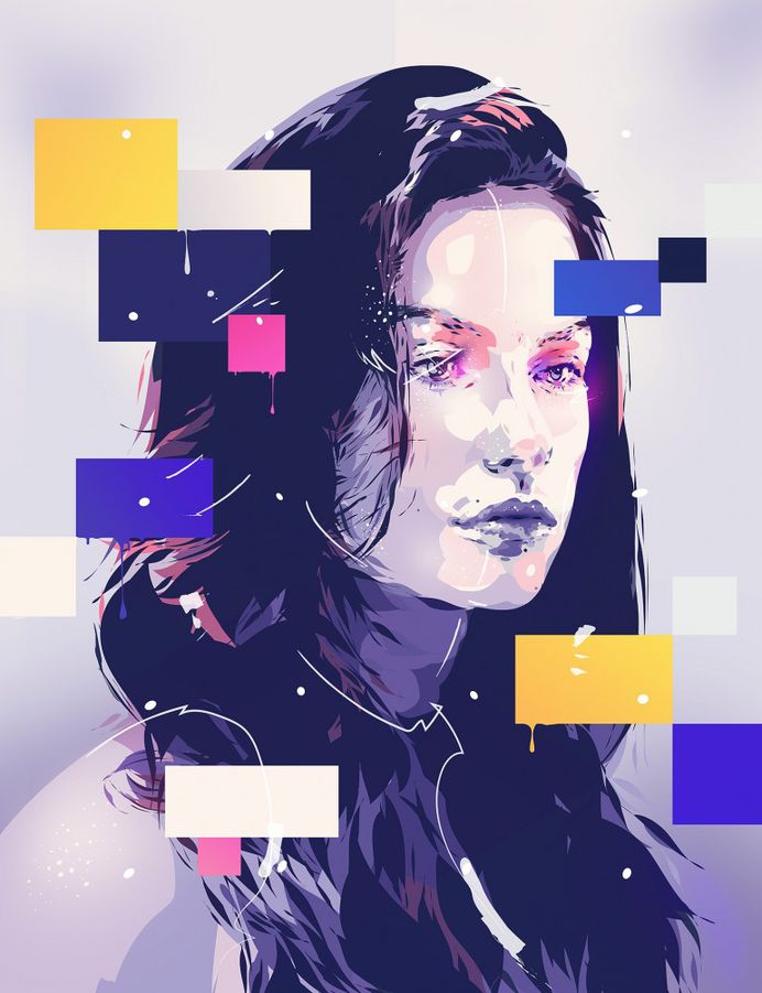 Canvas portrait illustrations by Bram Vanhaeren