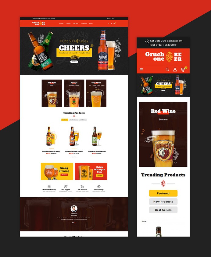 #Gruchone #Beer & #Wine Store - #Prestashop #Responsive #Theme #eCommerce #Website #Design #Template