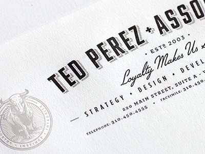 Dribbble - Ted Perez Branding - Letterhead Crop by Alex Rinker #letterhead #branding #typography