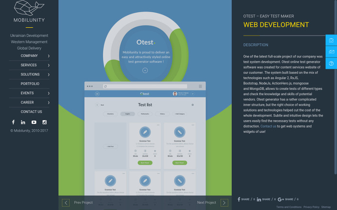Otest - online test generator software from https://mobilunity.com/portfolio/otest-easy-test-maker/