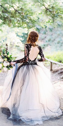 Black color suits the most courageous and brisk fashionistas. Brave, chic and darling brides choose black wedding dresses for an incredible wedding day.