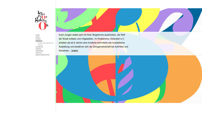 Knabenchor Gütersloh Website | Thomas Manss & Company #design #choir #graphic #shapes #website #notes #colour #music #web