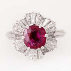 Ring with a ruby approximately 2.7 ct finest quality,