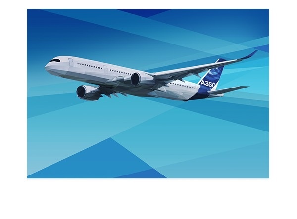 Airbus A350XWB #abstract #vector #sky #air #travel #geometric #airline #aircraft #airbus #illustration #triangle #ship #triangulation #poster #art #triangles