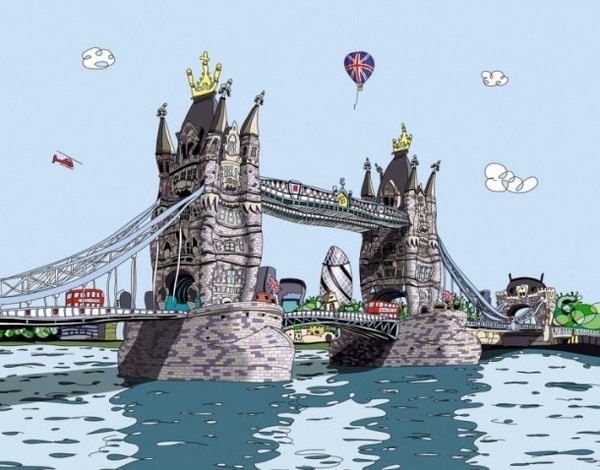 "Flying the flag" by Dylan Izaak #olympic #artist #london #2012 #art #paintings #games