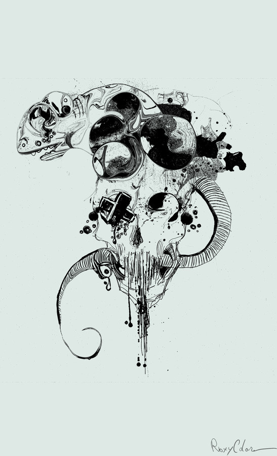 cameleon skull #cameleon #skull #design #drawing