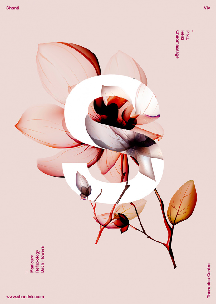 And flowers intertwined from the soft S