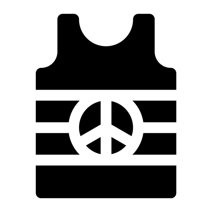 See more icon inspiration related to peace symbol, shapes and symbols, tank top, garment, femenine, clothing, top, female, fashion, clothes and woman on Flaticon.