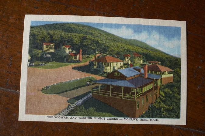 The Wigwam: Mohawk Trail, MA #north #adams #ma #berkshires #trail #landscape #illustration #massachusetts #vintage #postcard #cabins #mohawk