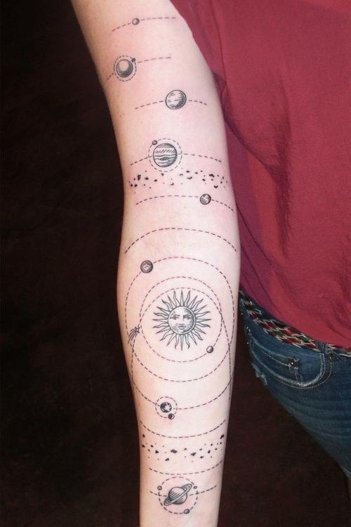 solar system tattoo