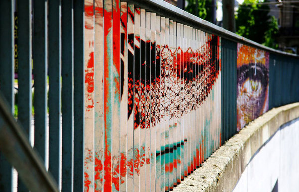 CJWHO ™ (Hidden Railing Street Art That Can Only Be Seen...) #hidden #design #germany #illustration #art #street